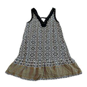 Hazel Anthrpologie Sleeveless Shift Dress Bohemian Print Flowy Size Medium Women